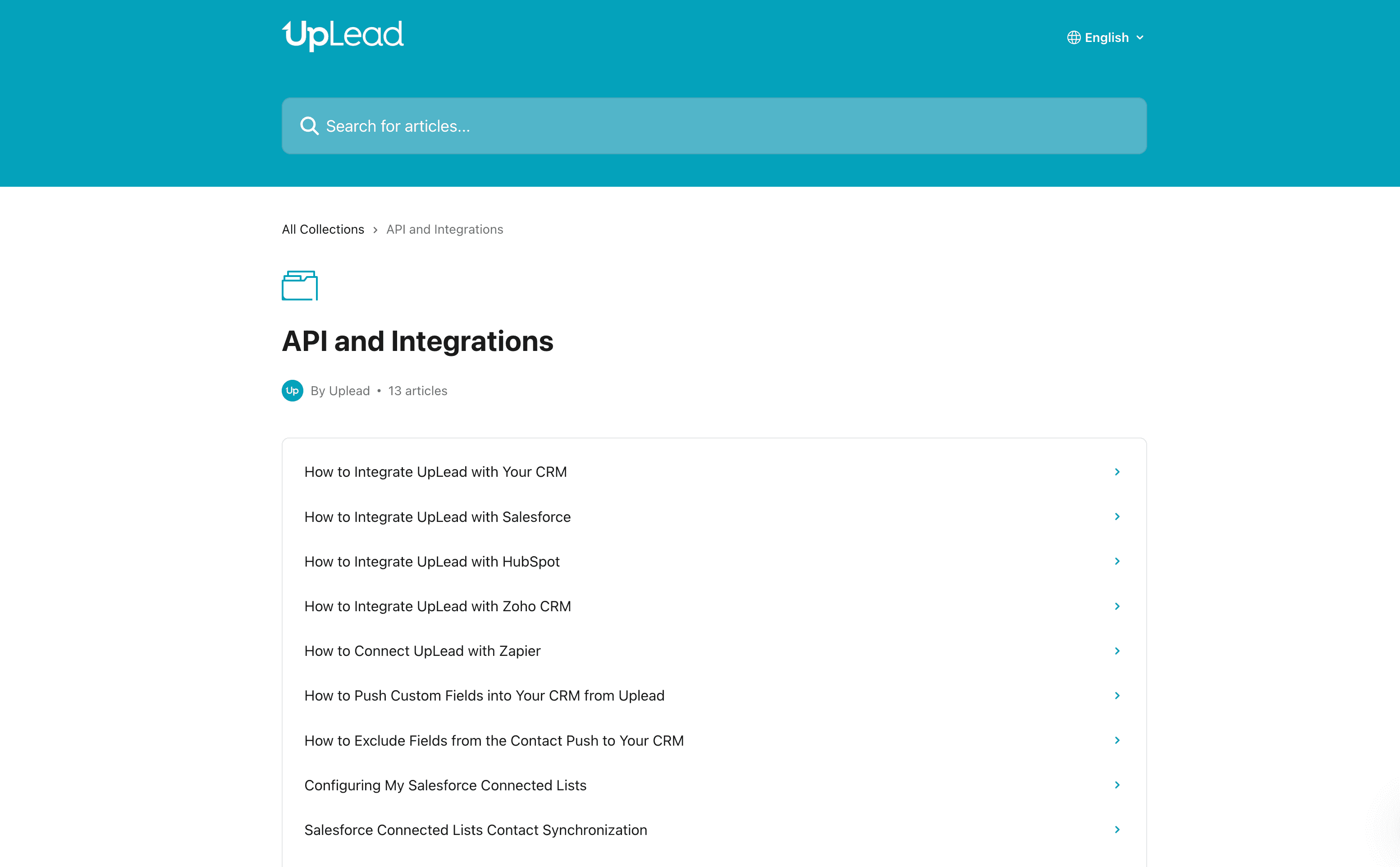 UpLead integrations screenshot