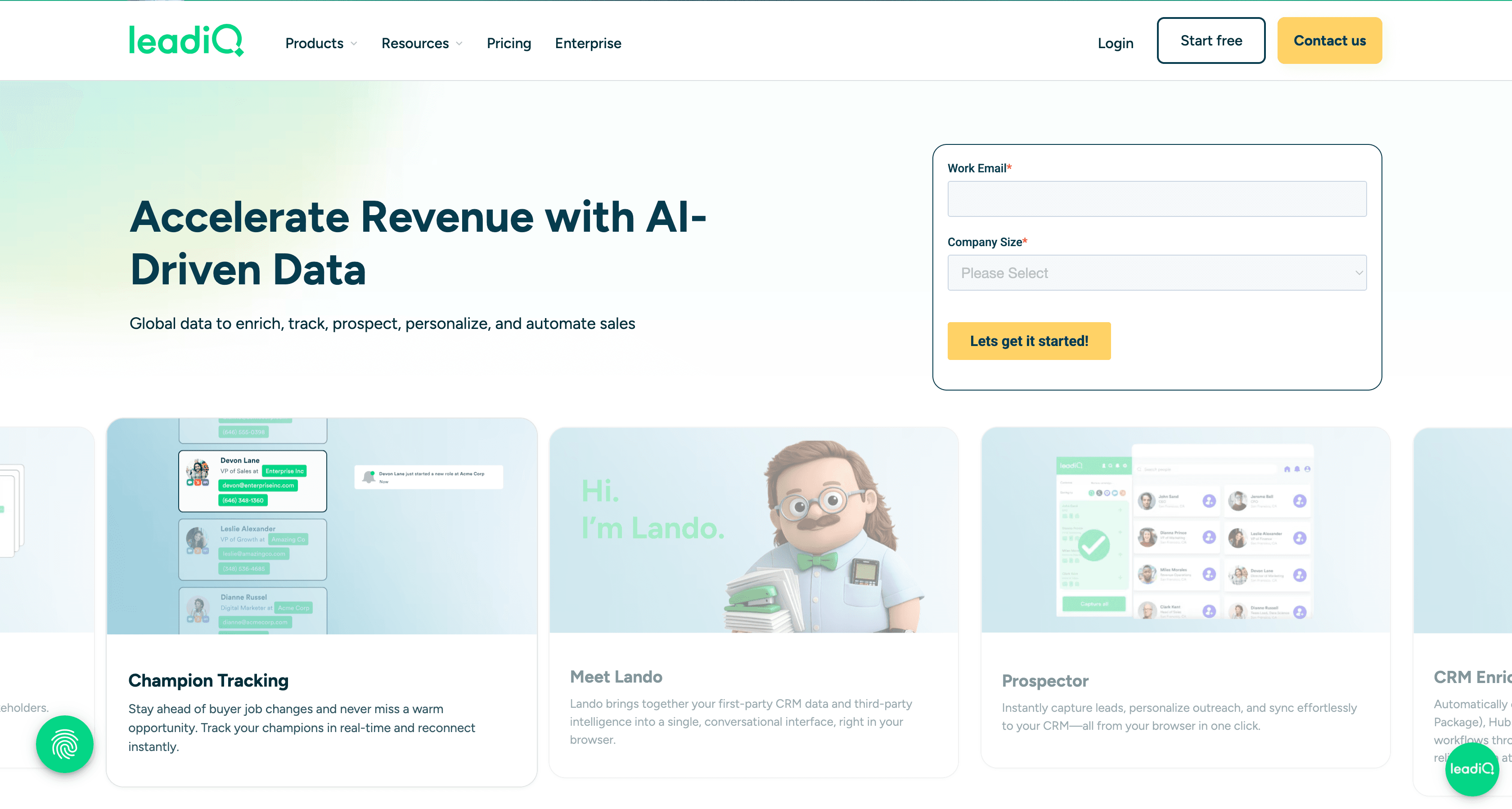 LeadIQ platform screenshot